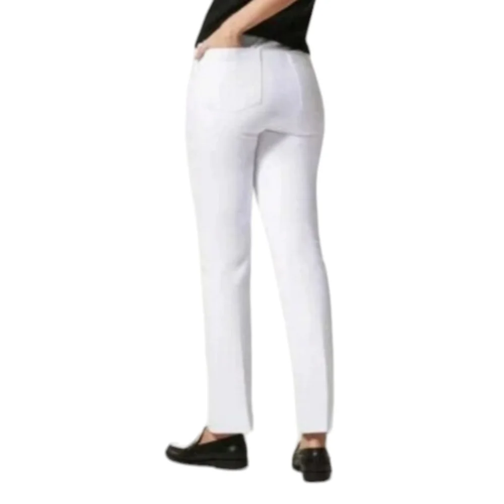 SPANX Women's Slim Straight Pants Classic White Size S Petite 20372Q Grey Lining - Picture 2 of 16